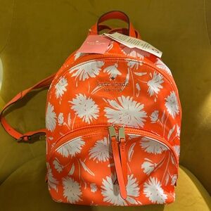 NWT Kate Spade Karissa Wild Bloom Orange Nylon Backpack